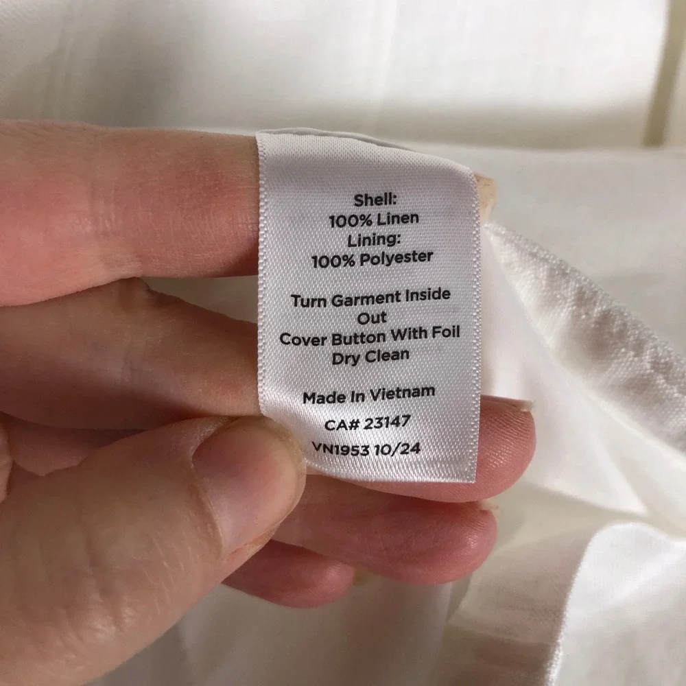 Talbots Womens Classic Linen Blazer Size 6 White Breathable Summer Work Office - Picture 11 of 14